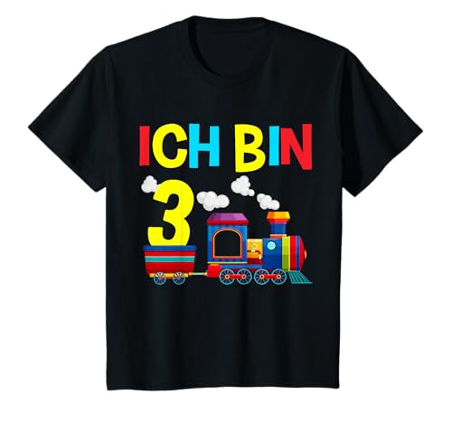3. Geburtstag Eisenbahn Zug 3 Jahre Jungen Geschenkidee T-Shirt von Geburtstagsshirts für 3 jährige Geburtstagskinder