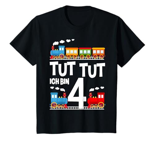 4. Geburtstag Eisenbahn Zug 4 Jahre Jungen Geschenk T-Shirt von Geburtstagsshirts für 4 jährige Geburtstagskinder