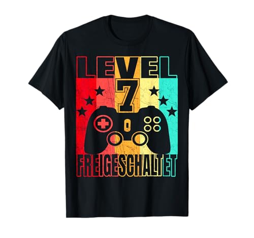 7 Jahre Geburtstagsshirt Jungen Zocker Gamer 7. Geburtstag T-Shirt von Geburtstagsshirts für Gamer Ajeli