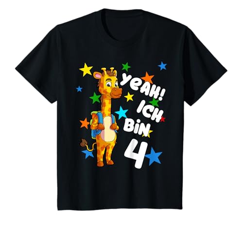 Kinder Geburtstagsshirt 4. Jahre Mädchen Junge Giraffen Shirt Kind T-Shirt Kinder Geburtstagsshirt 4. Jahre Mädchen Junge Giraffen Shirt Kind T-Shirt von Geburtstagsshirts für Kinder Geburtstag Geschenk