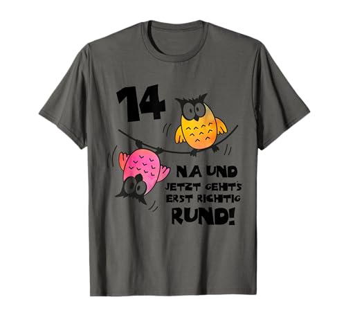 Eulen Kinder Geburtstag 14 Jahre Junge Mädchen Ich Bin 14 T-Shirt Eulen Kinder Geburtstag 14 Jahre Junge Mädchen Ich Bin 14 T-Shirt von Geburtstagsshirts & Tshirt Geschenke für Kinder