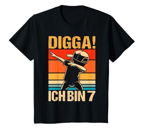 Kinder Digga! Ich bin 7 It's My 7th Birthday For Kids T-Shirt Kinder Digga! Ich bin 7 It's My 7th Birthday For Kids T-Shirt von Geburtstagssprüche mit Dabbing für Kinder