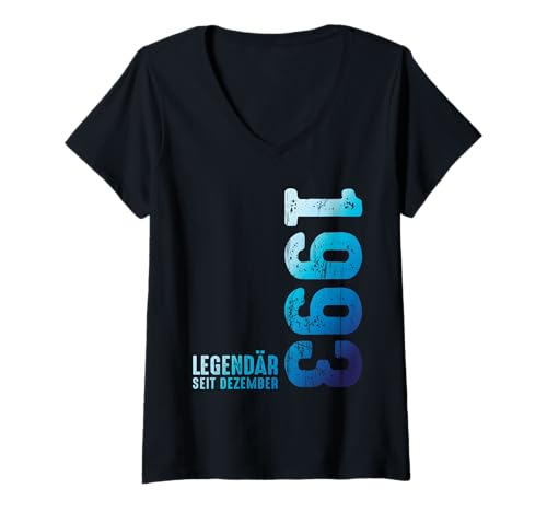 Damen Limited Edition Dezember 1993 Legendär Seit Dezember 1993 T-Shirt mit V-Ausschnitt Damen Limited Edition Dezember 1993 Legendär Seit Dezember 1993 T-Shirt mit V-Ausschnitt von Geburtstagswünsche Geburtstag Dezember 1993