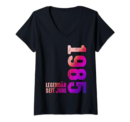 Damen Limited Edition Juni 1985 Legendär Seit Juni 1985 Jahrgang T-Shirt mit V-Ausschnitt Damen Limited Edition Juni 1985 Legendär Seit Juni 1985 Jahrgang T-Shirt mit V-Ausschnitt von Geburtstagswünsche Geburtstag Juni 1985
