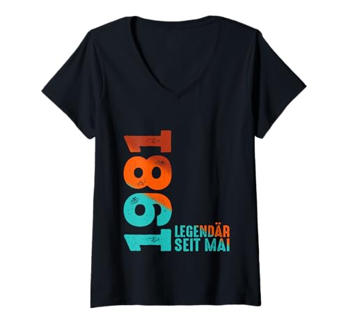 Damen Limited Edition 1981 Mai 1981 Geburtstag 1981 T-Shirt mit V-Ausschnitt Damen Limited Edition 1981 Mai 1981 Geburtstag 1981 T-Shirt mit V-Ausschnitt von Geburtstagswünsche Geburtstag Mai 1981 Outfit