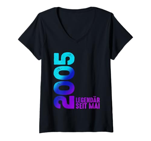 Damen Legendär Seit Mai 2005 Limited Edition Geburtstag 2005 T-Shirt mit V-Ausschnitt Damen Legendär Seit Mai 2005 Limited Edition Geburtstag 2005 T-Shirt mit V-Ausschnitt von Geburtstagswünsche Geburtstag Mai 2005 Outfit