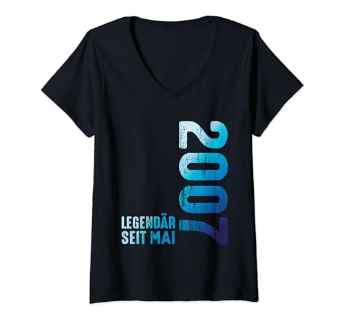 Damen Limited Edition Mai 2007 Legendär Seit Mai 2007 T-Shirt mit V-Ausschnitt Damen Limited Edition Mai 2007 Legendär Seit Mai 2007 T-Shirt mit V-Ausschnitt von Geburtstagswünsche Geburtstag Mai 2007
