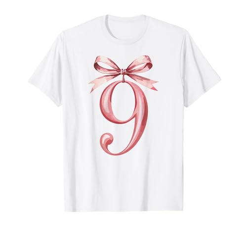 Hübsches Pink 9 Geburtstag Mädchen Coquette T-Shirt Hübsches Pink 9 Geburtstag Mädchen Coquette T-Shirt von Geburtstagszauber