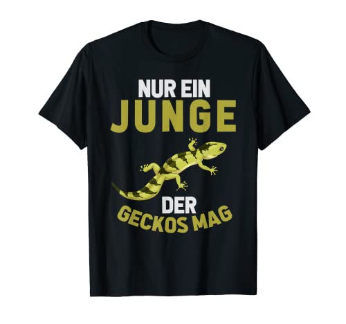 Tierliebhaber Reptilien Eidechse Tier Gecko Jungen T-Shirt von Gecko Haustier Reptilien Geschenk