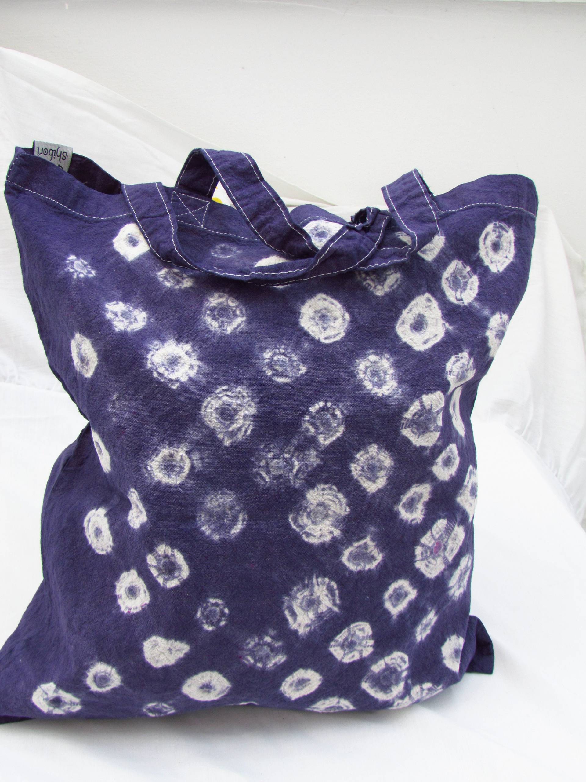 Baumwoll Batik Einkaufstasche - Shibori Tote Klimaneutrale Baumwolltaschen Tasche Fürs Leben Mit Kurzen Und Langen Henkeln Var. Farben von GeckoShibori