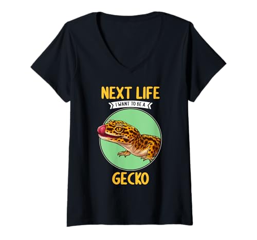 Damen Geckos Gecko T-Shirt mit V-Ausschnitt Damen Geckos Gecko T-Shirt mit V-Ausschnitt von Geckos Gecko Tier Shop