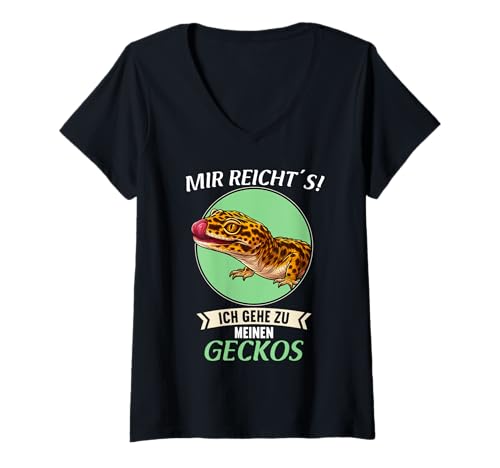 Damen Geckos Gecko T-Shirt mit V-Ausschnitt Damen Geckos Gecko T-Shirt mit V-Ausschnitt von Geckos Gecko Tier Shop