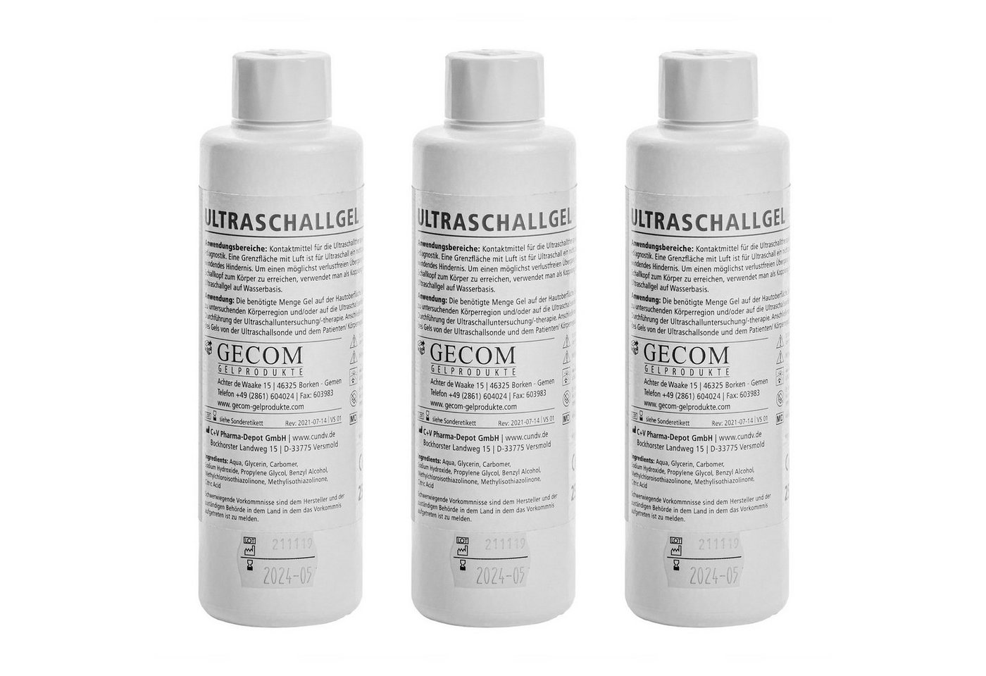 Gecom Gleitgel 3 x Ultraschallgel 250 ml Gel für Doppler und IPL, Unisex Gecom Gleitgel 3 x Ultraschallgel 250 ml Gel für Doppler und IPL, Unisex von Gecom