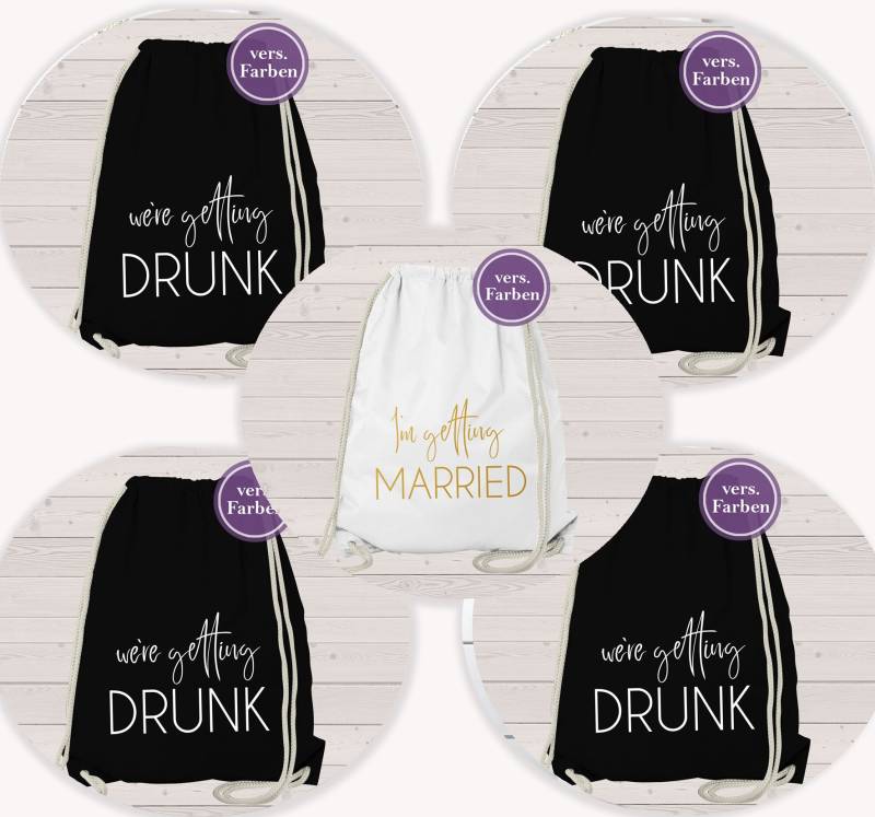 Jga Set Junggesellinnenabschied Junggesellenabschied - Rucksack Drunk & Married von Gedankendenker