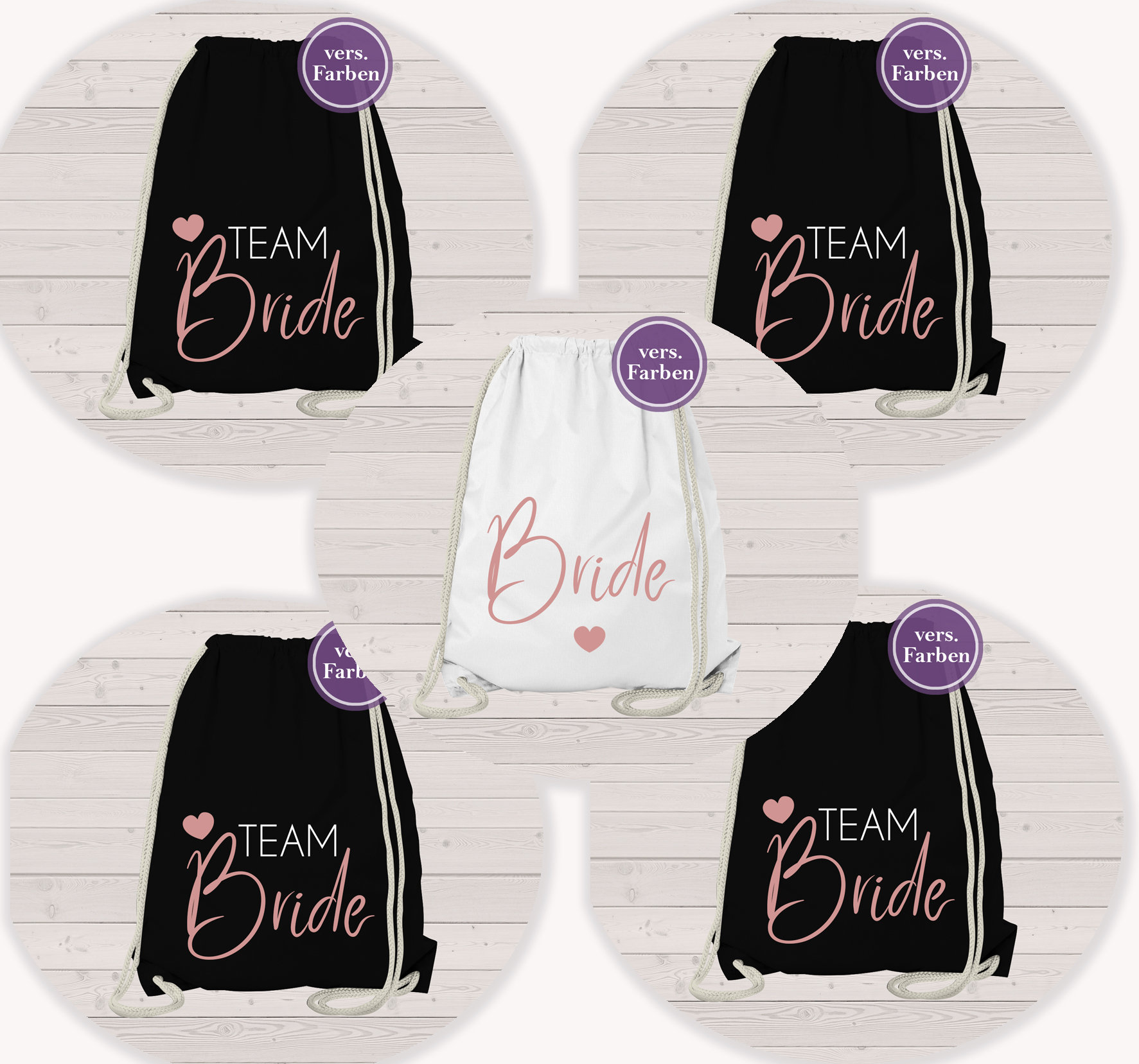 Jga Set Junggesellinnenabschied Junggesellenabschied - Rucksack Team Bride Hochzeit von Gedankendenker