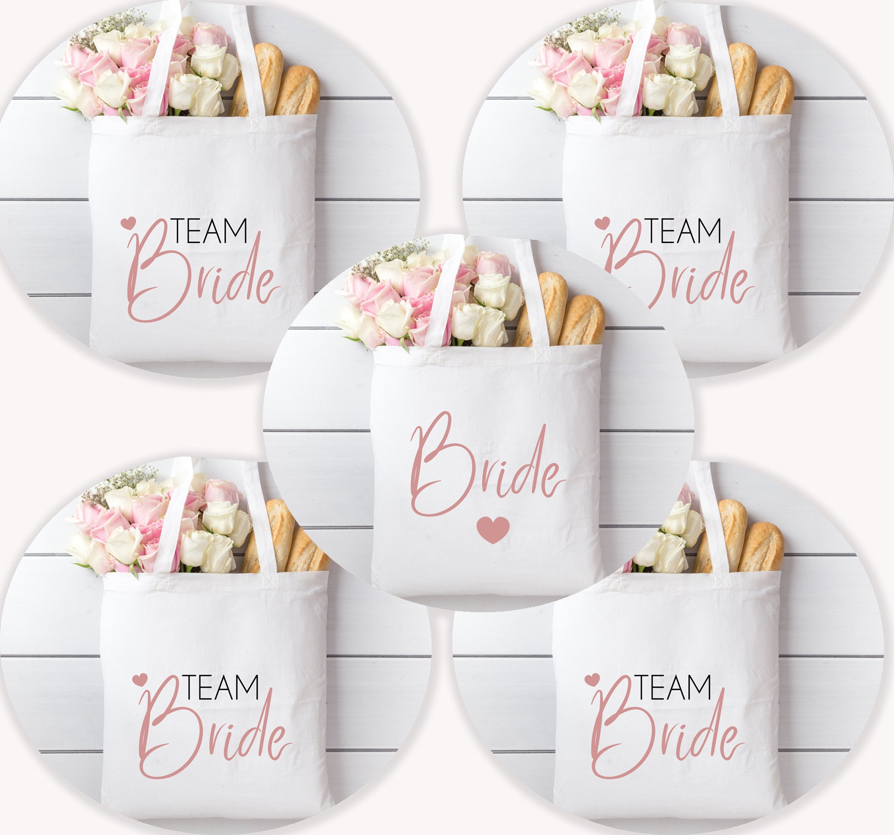 Jga Set Junggesellinnenabschied Junggesellenabschied - Tasche, Jutebeuel Team Bride von Gedankendenker