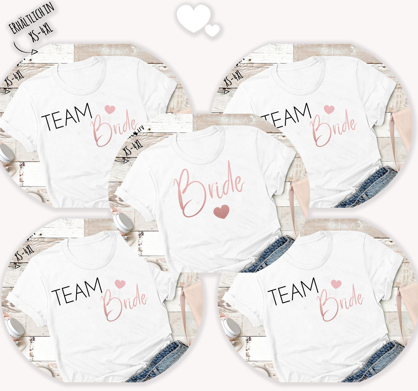 T-Shirt Jga, Junggesellinnenabschied Mit Spruch, Aufdruck - Shirt Set Team Bride Und von Gedankendenker