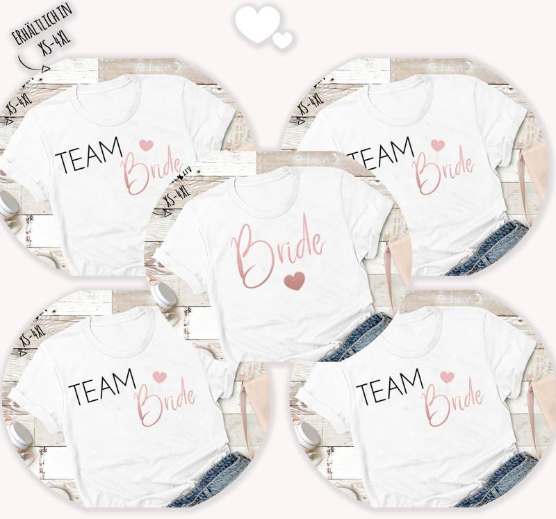 T-Shirt Jga, Junggesellinnenabschied Mit Spruch, Aufdruck - Shirt Set Team Bride Und von Gedankendenker