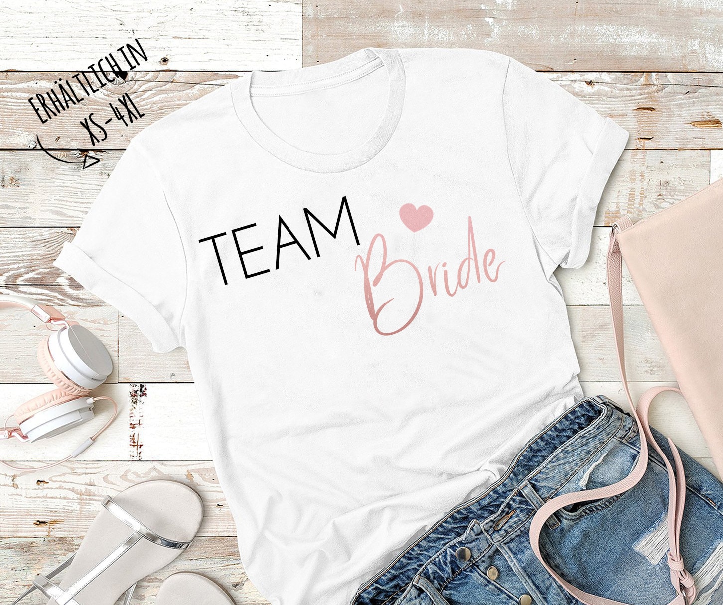T-Shirt Jga, Junggesellinnenabschied Mit Spruch, Aufdruck - Team Bride Shirt von Gedankendenker