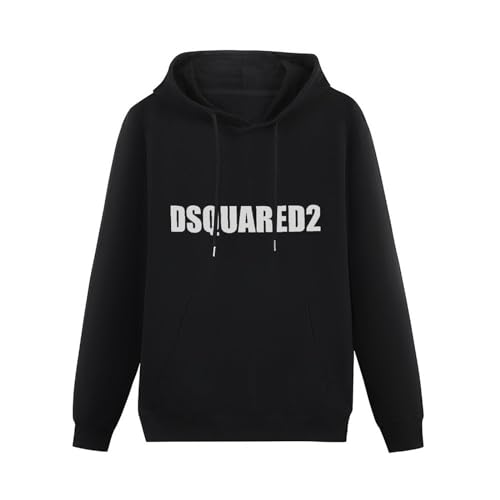 GediZ Dsquared Plain White Hoody with Kangaroo Pocket Sweatershirt Hoodie Black L von GediZ