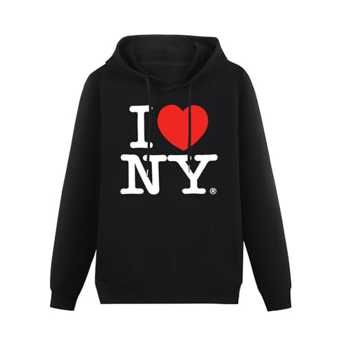 GediZ I Love Ny New York Long Sleeve Screen Print Heart Hoody Men S Black L von GediZ