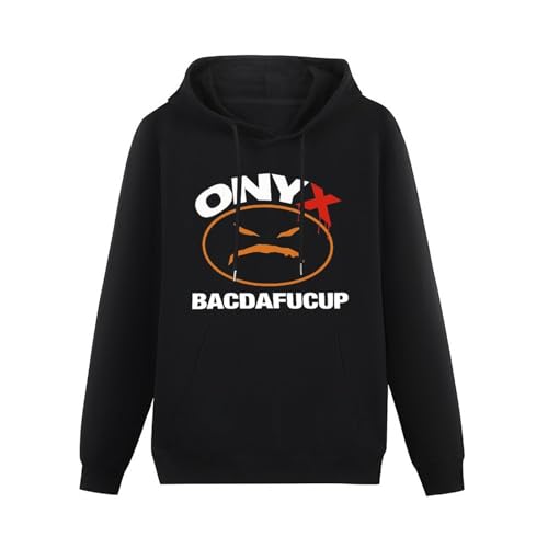 GediZ Onyx Bacdafucup Promo Long Sleeve Hoody with Pocket Sweatershirt Hooded - Hip-Hop Black 3XL von GediZ