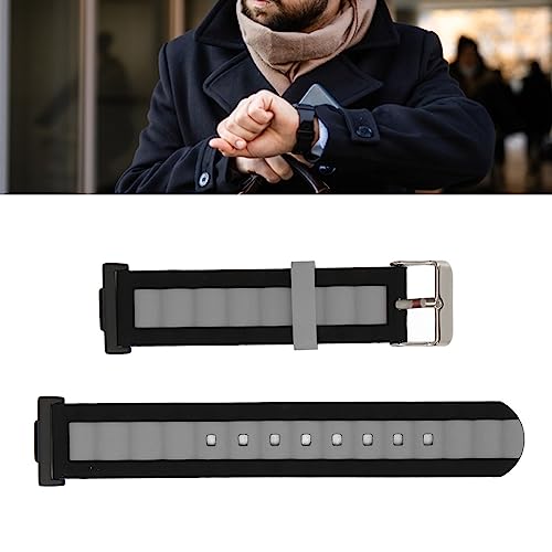 Gedourain Silikon-Uhrenarmband, Verstellbares, Wasserdichtes, Elastisches Ersatzarmband für Watch FIT 2 (Schwarzgrau) von Gedourain