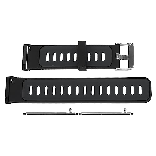 Gedourain Silikon-Uhrenarmband, Zweifarbiges Silikon-Uhrenarmband, Sport-Metallschnalle, Schnellverschluss-Uhrenarmband, Uhrenzubehör für Smartwatch (Schwarz Dunkelgrau) von Gedourain