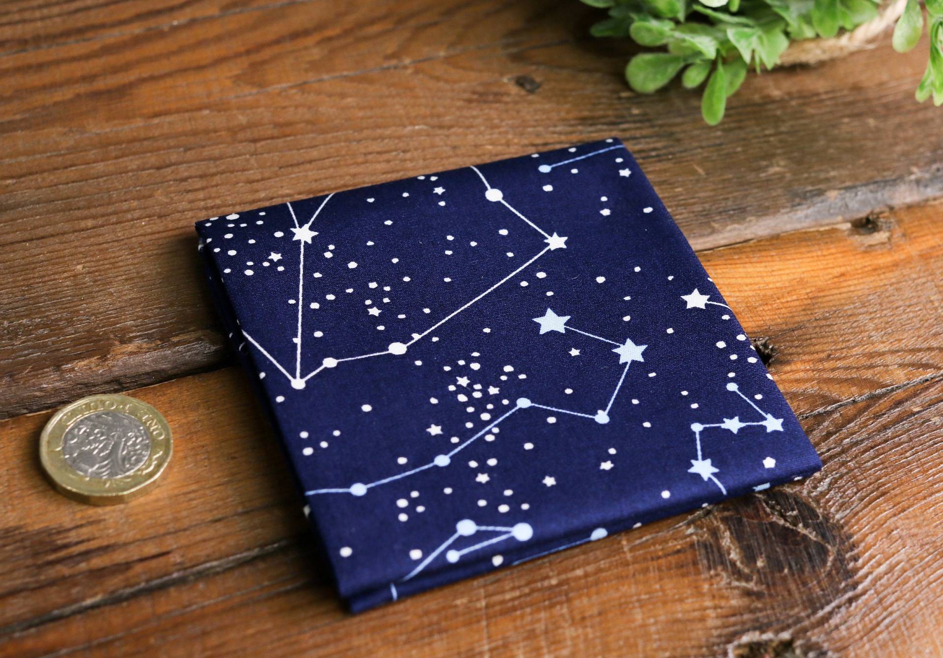 Handgemachtes Unisex Einstecktuch Baumwolle Navy Blau Horoskop Stern Hochzeit Z von GeeCeFa
