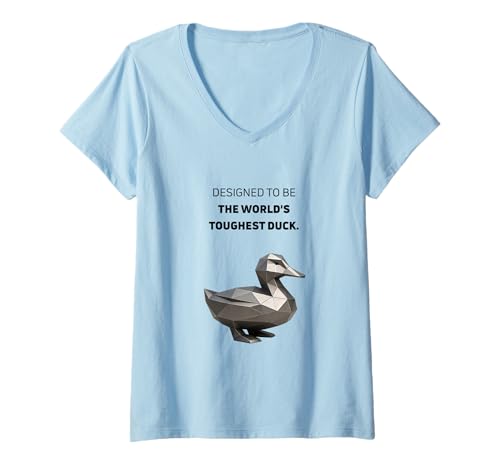 Damen Cyber Duck – World's Toughest Duck – Polygonaler Titanvogel T-Shirt mit V-Ausschnitt Damen Cyber Duck – World's Toughest Duck – Polygonaler Titanvogel T-Shirt mit V-Ausschnitt von Geek Central - Avian Division