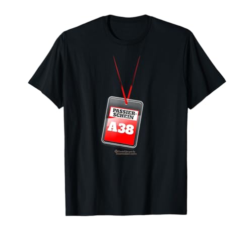 Geek Design Passierschein A38 T-Shirt Schwarz S Klassisch Film-Design Halblangärmlig Männer Filmfans Geek Design Passierschein A38 T-Shirt Schwarz S Klassisch Film-Design Halblangärmlig Männer Filmfans von Geek Design witziger Spruch Passierschein A38