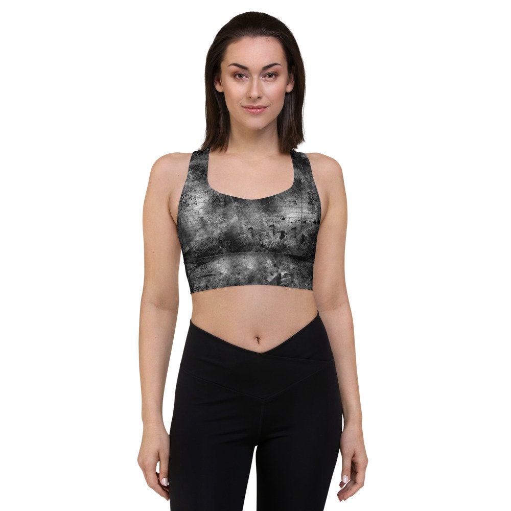 Shadow Storm Dark Boho Gothic Longline Sports Bh von GeekFitAthletics