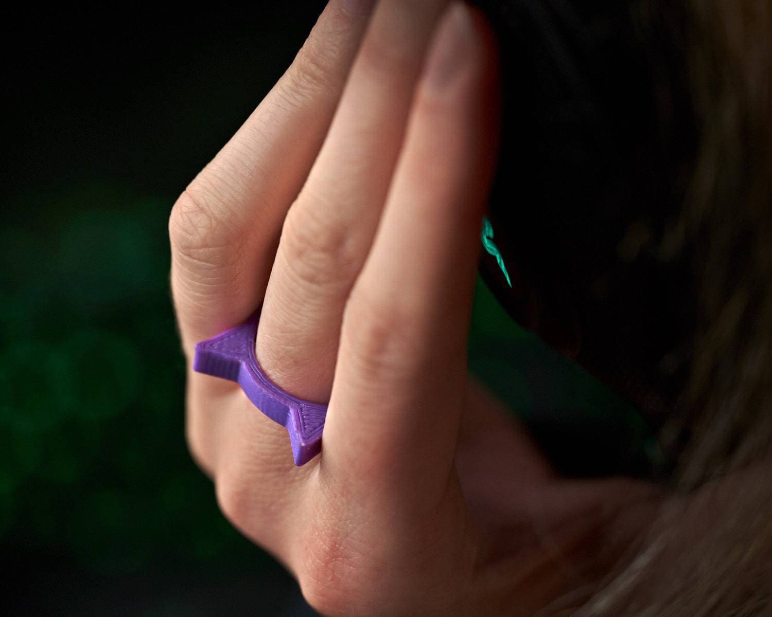 Kitty Ring, 3D Gedruckter Katzenring, Schwarze Katze Katzenohren Ring Geschenk Kitty Ring, 3D Gedruckter Katzenring, Schwarze Katze Katzenohren Ring Geschenk von GeekPocket