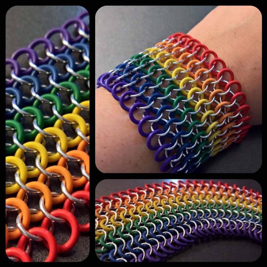 Handgemachtes Regenbogen Dehnbares European Weave Armband Handgemachtes Regenbogen Dehnbares European Weave Armband von GeekdomWear
