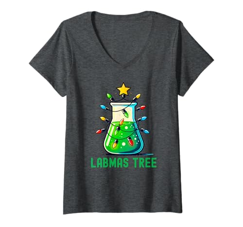 Damen Labmas Tree | Science Christmas | Labor-Weihnachten T-Shirt mit V-Ausschnitt Damen Labmas Tree | Science Christmas | Labor-Weihnachten T-Shirt mit V-Ausschnitt von Geeky Christmas | Christmas Science | STEM Xmas