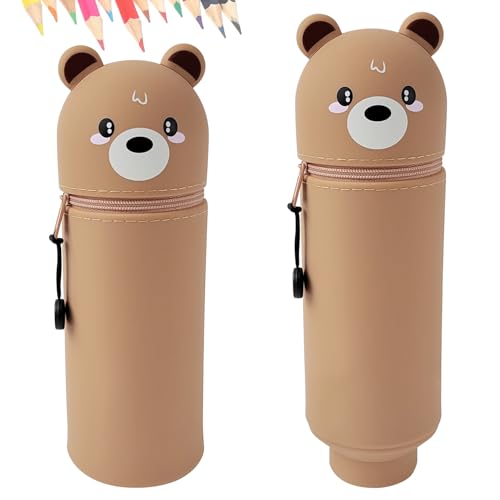 Geentargetel 1 Stück Federmäppchen, Super weiches Stiftebox, Bär Motiv, weiches Mäppchen, 100% Polyester, Super Soft Pencil Case von Geentargetel