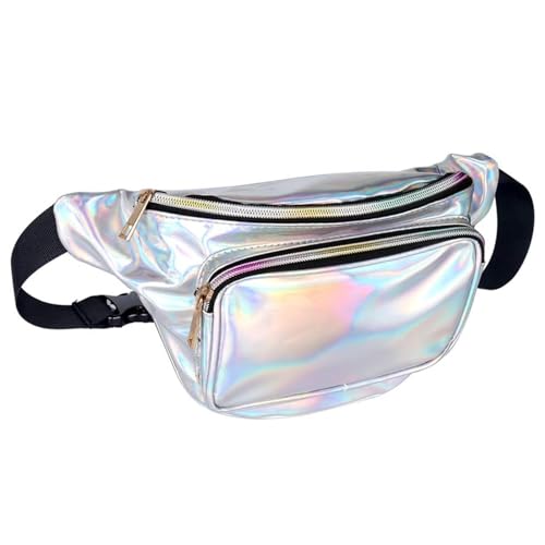 Geestock Bauchtasche Mädchen Holografische Bum Bag, Bauchtasche Wasserdicht Mode Hüfttaschen für Frauen Verstellbare Fanny Pack, zum Wandern Das Einkaufen Ferien Schwimmen Läuft Party Festival Rave von Geestock