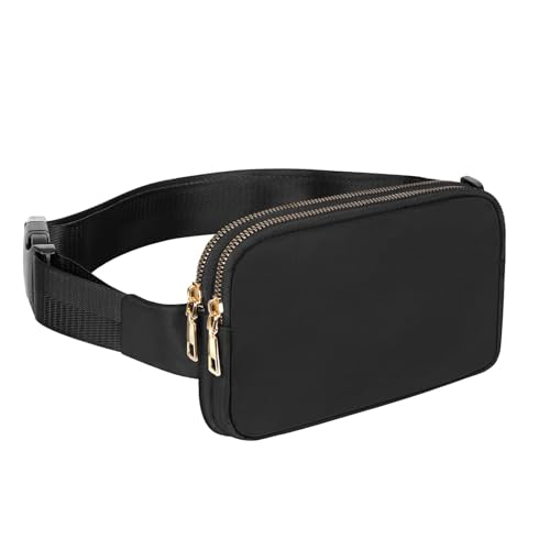 Geestock Bauchtasche Damen Gürteltasche Herren, Sport Mode Hüfttaschen Verstellbare Träger Brustbeutel, zum Wandern Laufen Einkaufen Radfahren 01 Schwarz von Geestock