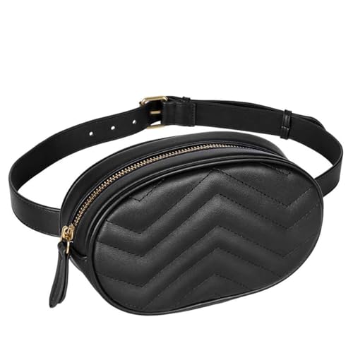 Geestock Bauchtasche Damen Stylisch Gürteltasche PU Leder, Fanny Pack Brusttasche Schwarz wasserdichte Hüfttaschen für Frauen Verstellbare Träger Brustbeutel, zum Wandern Das Einkaufen Gruppe Reisen von Geestock