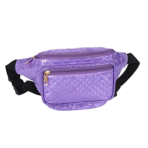 Geestock Holografische Bauchtasche für Damen/Herren, PVC wasserdichte glänzende Hüfttasche, Laser-Taillen-Bauchtasche mit verstellbarem Gürtel für Reisen, Party, Festival, Einheitsgröße, modisch von Geestock