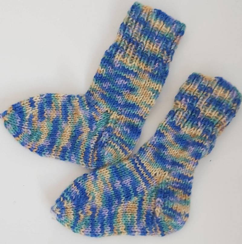 stricksocken Wollsocken Handgestrickt Für Kinder Größe 22/23 Socken von GefjonsDesign