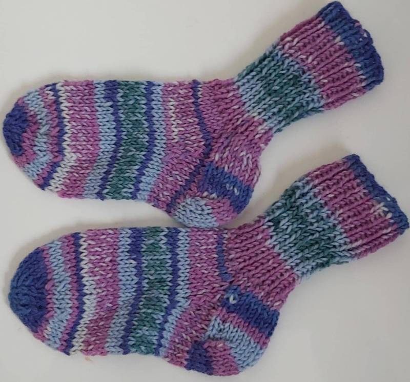 stricksocken Wollsocken Handgestrickt Für Kinder Größe 24/25 Socken von GefjonsDesign