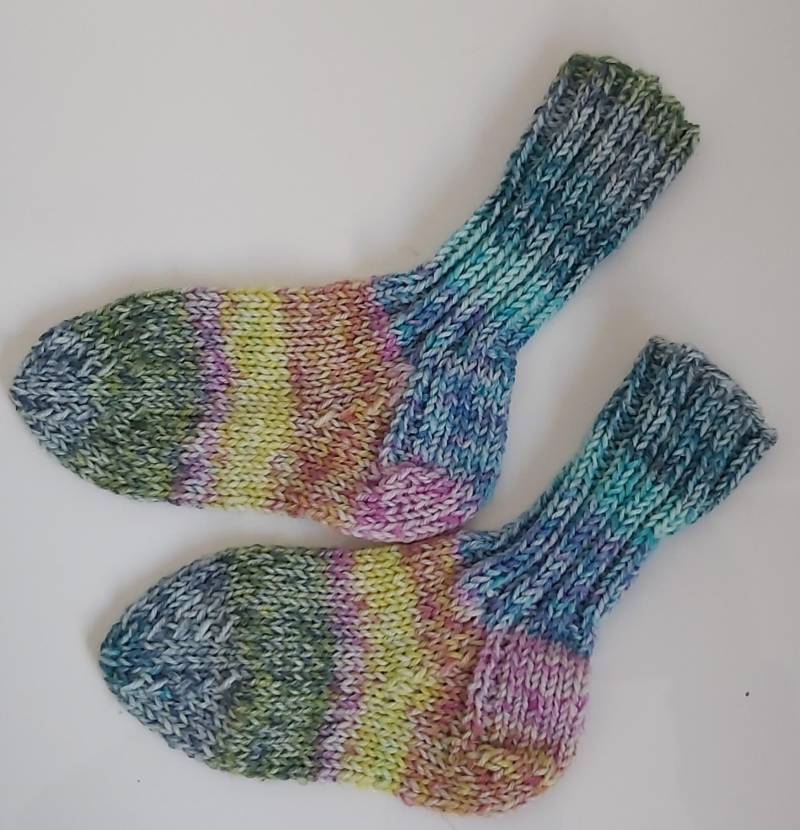 stricksocken Wollsocken Handgestrickt Für Kinder Größe 24/25 Socken von GefjonsDesign