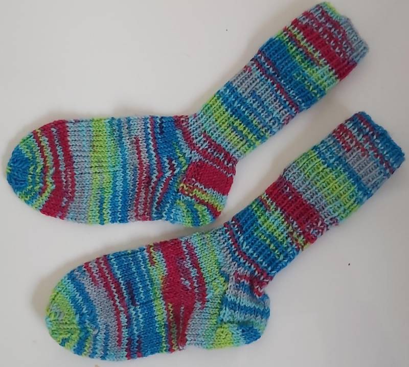 stricksocken Wollsocken Handgestrickt Für Kinder Größe 24/25 Socken von GefjonsDesign