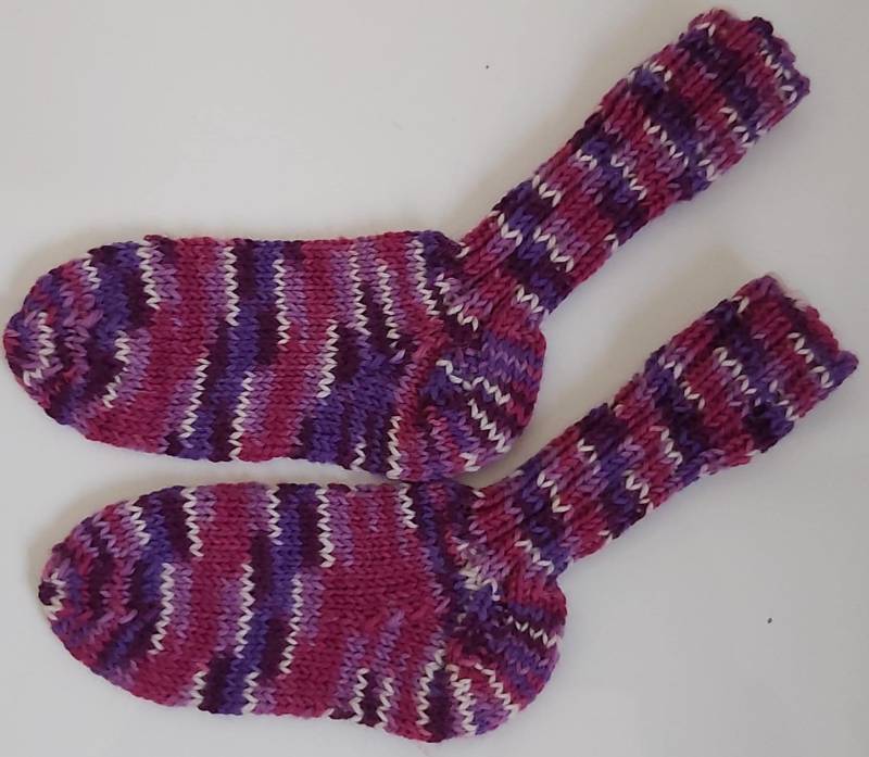 stricksocken Wollsocken Handgestrickt Für Kinder Größe 24/25 Socken von GefjonsDesign