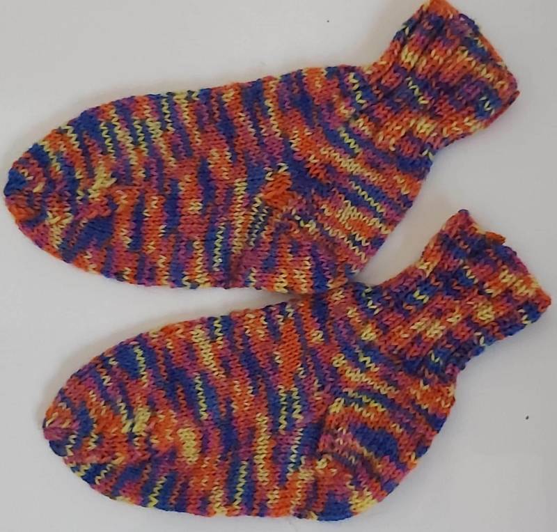 stricksocken Wollsocken Handgestrickt Für Kinder Größe 24/25 Socken von GefjonsDesign