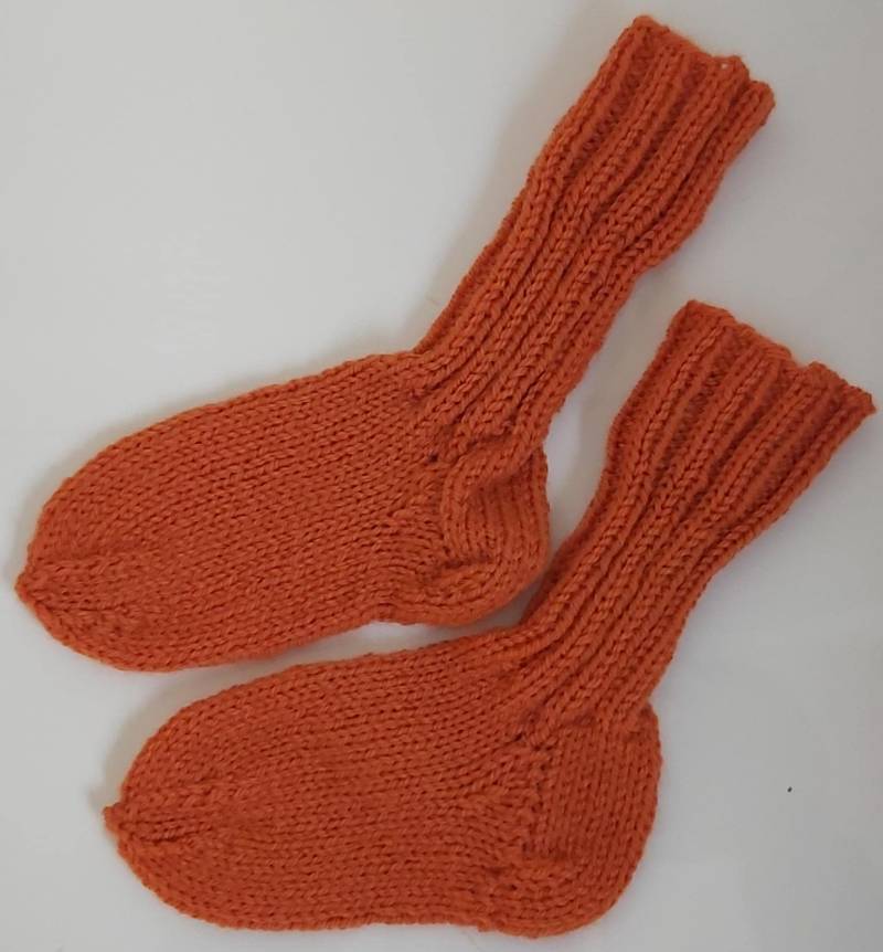 stricksocken Wollsocken Handgestrickt Für Kinder Größe 24/25 Socken von GefjonsDesign