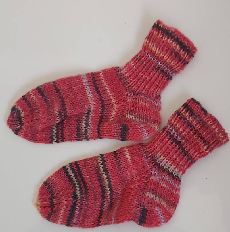 stricksocken Wollsocken Handgestrickt Für Kinder Größe 24/25 Socken von GefjonsDesign
