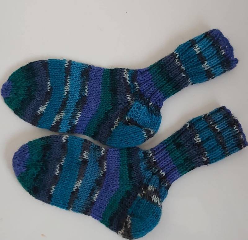 stricksocken Wollsocken Handgestrickt Für Kinder Größe 26/27 Socken von GefjonsDesign