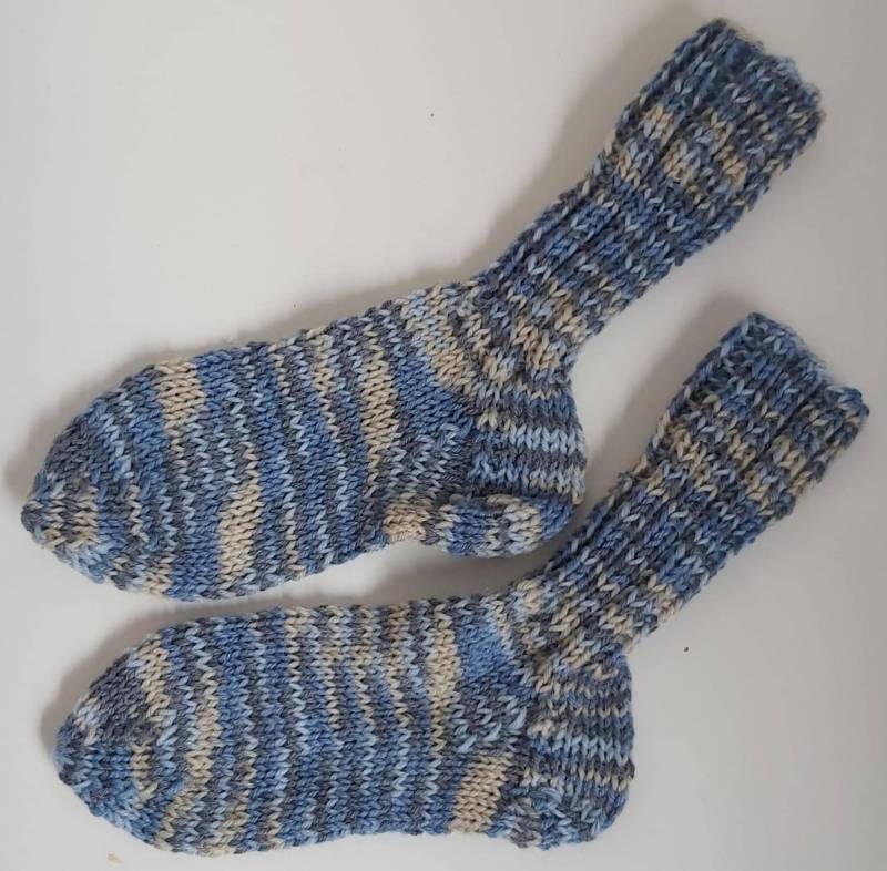 stricksocken Wollsocken Handgestrickt Für Kinder Größe 28/29 Socken von GefjonsDesign